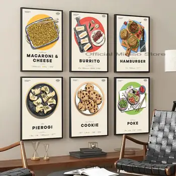 1 adet Dünya Mutfağı Pizza Ramen Poster Kendinden yapışkanlı Sanat Su Geçirmez Kağıt Etiket Kahve Evi Bar oda duvar dekoru