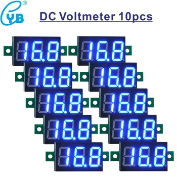10 adet DC Gerilim Metre DC 0-100 V LED Dijital Voltmetre Gerilim Monitör DC Volt Panel Metre Volt Panel Metre