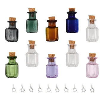 10 Adet Kavanoz Dekorasyon Mesaj Cam Şişe Sürahi mantarlı şişeler Örnek