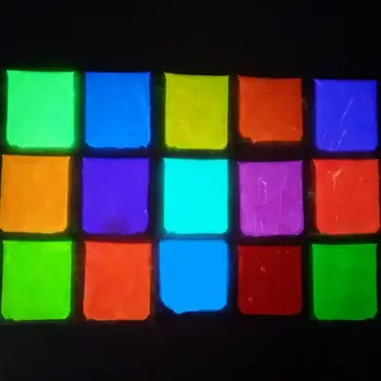 10g Su Geçirmez Glow Karanlık Aydınlık tırnak pigment tozu Tırnak Glitter Tırnak Sanat Araçları için Ev / Profesyonel Kullanım