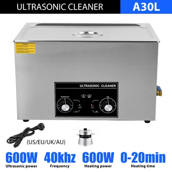 110/220V Dijital Ultrasonik Temizleyici A30L Ultrasonik Yıkama Saatler Takı Banyo Tankı Oksitler Pas Yağ Kolye Gözlük 600W