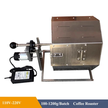110 V-220 V Küçük Ev Yakıt Gaz Kahve Çekirdekleri Pişirme Makinesi Doğrudan Yangın Kavurma 100-1200G Kapasiteli Şeffaf Görselleştirme
