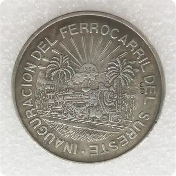 1950 Meksika 5 Peso (Güneydoğu Demiryolu) Kopya Para
