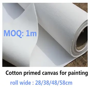 280g astarlı beyaz %100 % pamuk boş tuval rulo el boyama uygulaması için 28/38/48 / 58cm genişliğinde