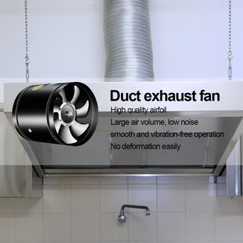 4 6 8 İnç egzoz borusu Fan 2800RPM Kanal Fan Metal Tuvalet duvar tipi fan Düşük Gürültü Mutfak vantilatör Mutfak Tuvalet Kantin