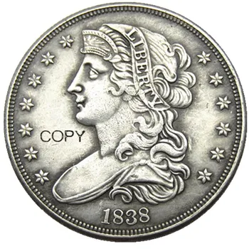 ABD 1838 Liberty Bakan Sol Yarım Dolar Desenler Gümüş Kaplama Kopya Para