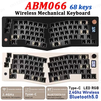 ABM066 Mekanik Tuş Takımı Alice düzeni RGB Arkadan Aydınlatmalı Klavye BT / 2.4 Ghz Kablosuz /Tip-C Kablolu Windows / Macos / Ios / Android