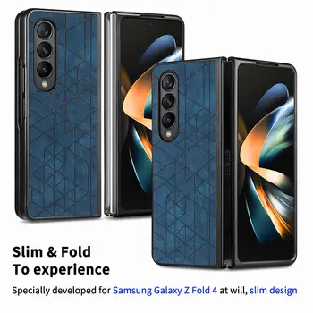 Anti-Toz Moda İş Deri samsung kılıfı Galaxy Z Fold5 Kat 5 Fold4 Kat 4 Zfold5 Telefonu Aksesuarları Funda Kılıfları
