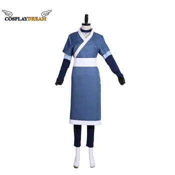 Avatar Son Hava Bükücü Cosplay Katara Cosplay Kostüm mavi Takım Elbise Üniforma Custom Made