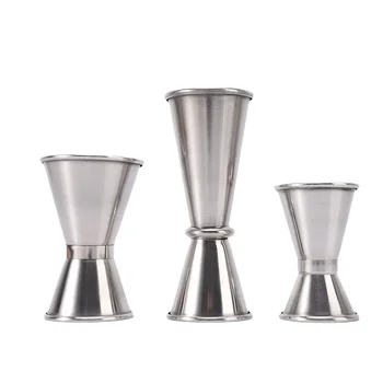 Bardak 15-30ML Jigger Shaker Ölçü İçecek Paslanmaz Aksesuarları Şarap Çift Bar 30-50ML Kokteyl Gümüş