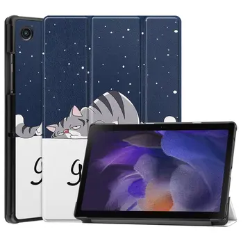 Boyalı Tablet Funda Samsung Tab A8 SM-X200 SM-X205 Akıllı Uyku Kılıf PU Deri Kapak İçin Galaxy Tab A8 10.5 