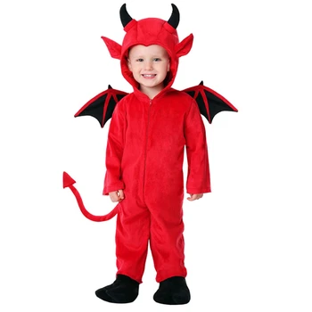 Cadılar bayramı Şeytan Cosplay çocuk Günü Kostüm Okul Sahne Performansı Çocuklar Güzel Tulum Şeytan Şeytan Rol Oynamak Kostüm