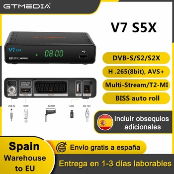 DVB-S / S2 Gtmedia V7 S5X Uydu Alıcısı tarafından Yükseltildi GTmedia V7S HD USB WIFI Dijital Reseptör H. 265 Hiçbir app,stokta ispanya