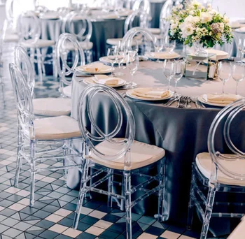 Düğün Olay İstiflenebilir Sandalye Şeffaf Akrilik Olay Düğün Yemek Restoran Sandalye Otel Kiralama için