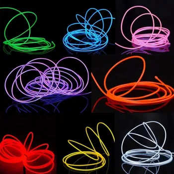 Esnek Neon hafif parlamalı EL Tel Halat Kablo LED ışıkları Noel Dans Rave Dekorasyon DIY Ayakkabı Giyim usb'li şerit LED lamba