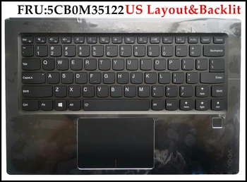 FRU: 5CB0M35122 Lenovo Yoga İçin 910 - 13IKB Yoga 5 Pro Laptop Klavye w touchpad palmrest parmak izi meclisi ABD Düzeni w arkadan aydınlatmalı