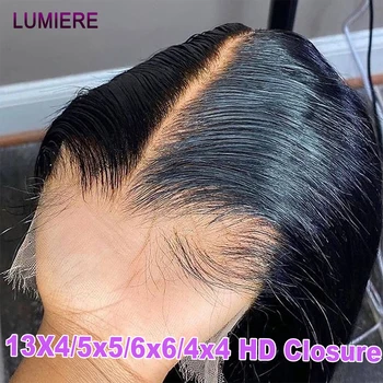 HD Şeffaf Gevşek Derin Dalga 5x5 6x6 HD Dantel Kapatma Frontal Sadece Brezilyalı İnsan Saçı Ön Koparıp İnsan Saçı HD Dantel Kapatma