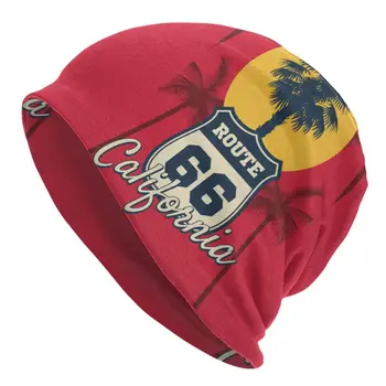 Hoş geldiniz Rota 66 Kaliforniya Kaput Şapka Sokak Skullies bere Anne Yol Amerikan Oldschool Erkekler Sıcak Çok Fonksiyonlu Kap