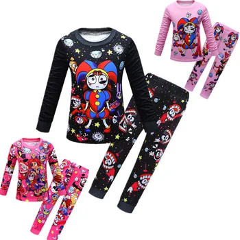 İnanılmaz Dijital Sirk Kostüm Erkek Kız Pomni Caine Jax Pijama Kıyafeti Seti Pomni Cos Giyim Çocuklar Cadılar Bayramı doğum günü hediyesi
