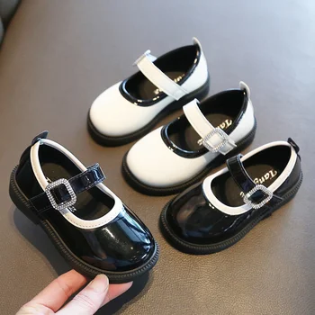 Küçük Beyaz Kız Deri ayakkabı 2023 Dört Mevsim Yeni Kız Kore Prenses Ayakkabı Yumuşak Taban Performans Hazine Ayakkabı Ayakkabı