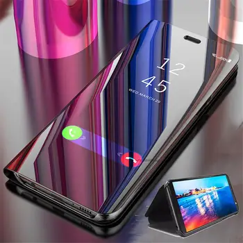 Lüks Akıllı Ayna Görünüm Flip Case Huawei P40 Lite 4G Kabuk orijinal P40Lite JNY-L21A JNY-L01A Deri Cep Telefonu Kapak