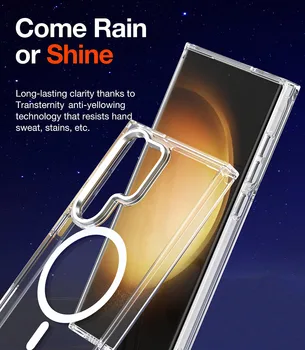 Manyetik Kablosuz Şarj Kılıf Samsung Galaxy S23 Ultra Artı Yumuşak TPU Tampon Temizle Sert Akrilik Arka Kapak Manyetik Kablosuz Şarj Kılıf Samsung Galaxy S23 Ultra Artı Yumuşak TPU Tampon Temizle Sert Akrilik Arka Kapak 2