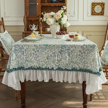 Masa örtüsü hafif ve lüks, dantel masa örtüsü, kumaş çay masası, kumaş örtü, Amerikan lüksü
