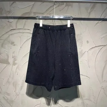 Moda Marka erkek High-end Şort Orijinal Rhinestones Tasarım Lüks Kadın plaj pantolonları Yüksek Kaliteli Ünlü Unisex Trend Pantolon