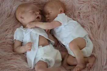NPK 16 inç Tam Vücut Yeniden Doğmuş Bebek Bebek İkizler Uyku Yenidoğan Bebek Bebek 3D Cilt Görünür Damarlar Çocuk Hediye için