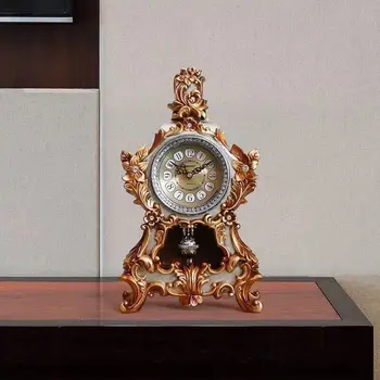 Oturma Odası Raf Klasik Masa Saati Avrupa Tarzı Fransız Dekoratif Analog Masa Saati Sigara Geçiyor Pil Işletilen