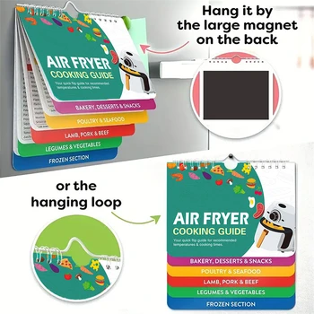 Pişirme Programı Buzdolabı Sticker basınçlı kap Hava Kızartma Keto Gıda Manyetik Hile Sayfası Hızlı Başvuru Kılavuzu Mutfak Erişim