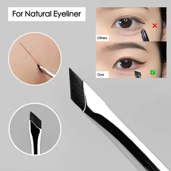Profesyonel Düz Kaş Fırçası Taşınabilir Yumuşak Ultra İnce İnce Açılı Eyeliner Aracı Orak Göz Farı Boyama Yardımcısı Fırçalar