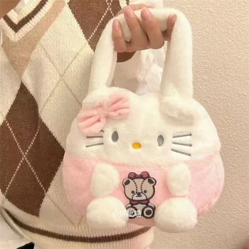 Sanrio hello kitty kuromi çanta Japon kız karikatür tote çanta JK üniforma Y2K benim melodi tarçın cep telefonu çantası bozuk para cüzdanı