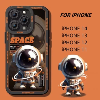 Sevimli Astronot Telefon Kılıfı için iPhone 14 Pro Max 11 12 Pro 13 Pro Max XS Max XR X 8 7 Artı SE Yumuşak Tampon arka kapak