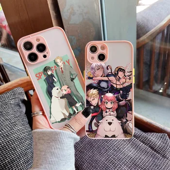 Sevimli Japonya Anime Casus X Aile Telefon Kılıfı İçin iPhone 13Mini 12 Pro MAX 11 XR XS 7 X SE20 8 6 Artı Pembe Darbeye Dayanıklı Sert Kapak Coque