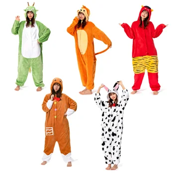 Sonbahar ve Kış Köpek Cosplay Kostüm Ayı Pijama Tavuk Tulum Kıyafetler Cadılar Bayramı Karnaval Parti Elbise