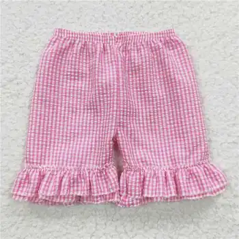 SS0063 Yaz Kızlar Beş Tip Farklı Renk Ekose Şort dantel günlük pantolon Batı Butik Giyim Çocuk