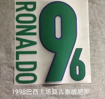 Süper Bir Vinil malzeme Retro 1998 ronaldo Adı ve numarası Sıcak damgalama Yama Rozetleri
