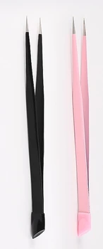 Tırnak sanat çift uçlu cımbız çok fonksiyonlu silikon basınç çubuğu etiket düz kafa şekillendirme kelepçesi