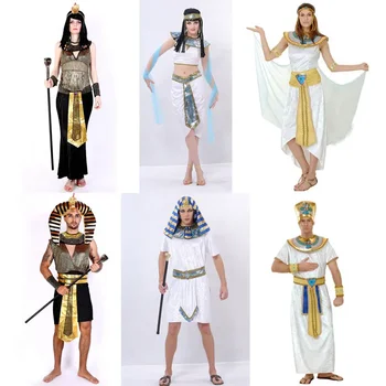 Umorden Cadılar Bayramı Kostümleri Antik Mısır Mısır Firavunu Kral İmparatoriçe Kleopatra Kraliçe Kostüm Cosplay Giyim Erkekler Kadınlar için