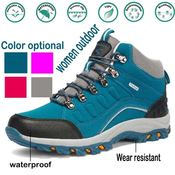 Unisex Açık yürüyüş ayakkabıları Erkekler Kadınlar İçin Dayanıklı Su Geçirmez Tırmanma Ayakkabıları Taktik Botları kaymaz Dağ Trekking Sneakers