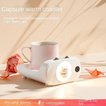 USB kupa ısıtıcı ped LED ekran elektrikli ısıtıcı kupa pedi, 3 Dişli sıcaklık ev ofis ısıtma Coaster kahve süt çay su