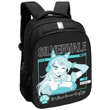 WAWNI Silvervale Cosplay Sırt Çantası Moda Schoolbag Harajuku Fermuar Paketi Hip-Hop Seyahat Çantası Rahat Daypacks Benzersiz Zip Sırt Çantası