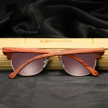 Yeni bambu ve ahşap gözlük kadın ahşap güneş gözlüğü Ahşap Metal Yarım çerçeve güneş gözlüğü