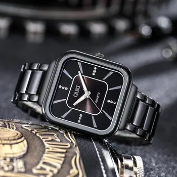 Yeni Erkek İş Kare kadranlı saat Üst Marka Paslanmaz Çelik Spor Kuvars Bilek Analog Moda İzle Saat Relojes Hombre 2024