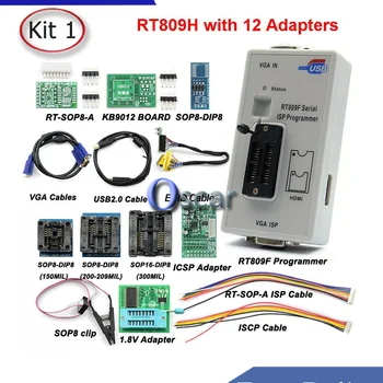 Yeni orijinal USB Programcı RT809F Ana Kurulu LCD Yüksek Hızlı Programcı Sürücü Plakası kiti 12 adaptörlü