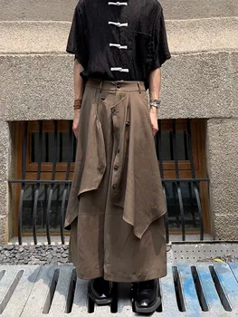 Yohji Yamamoto Rüzgar Günü çekimser unisex culottes düzensiz göğüslü gevşek hımbıl geniş bacak pantolon