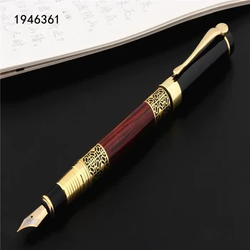 Yüksek kaliteli 530 Altın oyma Maun İş ofis Okul öğrenci ofis Malzemeleri dolma kalem Yeni Mürekkep kalem mürekkebi kalem