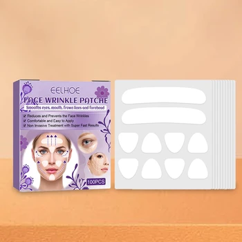 Yüz Kırışıklık Yamalar Pürüzsüz Yüz Alın Yanak Çene Sticker 100 adet Cilt Kaldırma Dolum Anti-Aging Şerit Makyaj Yüz Göz Yamalar