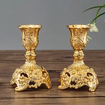 Şamdan Düğün Dekorasyon Dekorasyon mumluklar Metal Tutucu 2 Adet Altın düğün Çiçek Vazo Masa Centerpiece Çiçek Rac